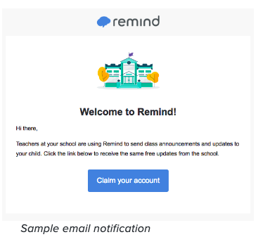 parent and student welcome to remind message 